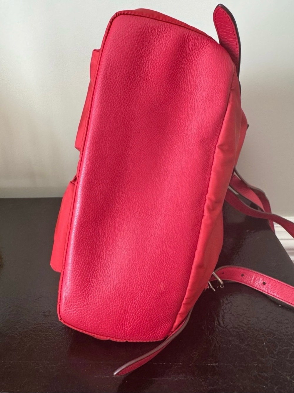 Coach Bright Red Nylon Drawstring Backpack with Front Pockets - Picture 11 of 12